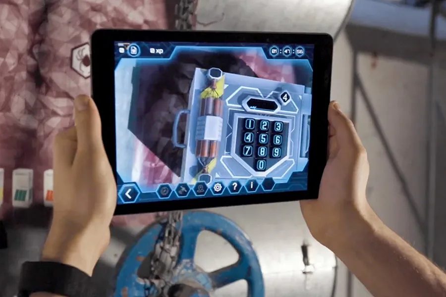 Augmented-Reality-Rätsel auf dem iPad beim Escape Game