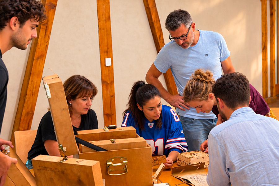 Firmenteam spielt die Challengebox beim Teamevent